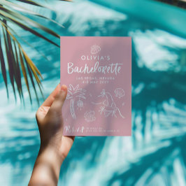 Whimsical hand getrokken toast op de kust invi kaart