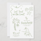 Whimsical hand getrokken toast op de kust kaart (Voorkant)