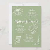 Whimsical hand getrokken toast op de kust kaart (Achterkant)