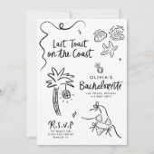 Whimsical hand getrokken toast op de kust kaart (Voorkant)