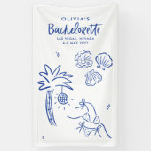 Whimsical hand getrokken toast op de kust spandoek (Verticaal)