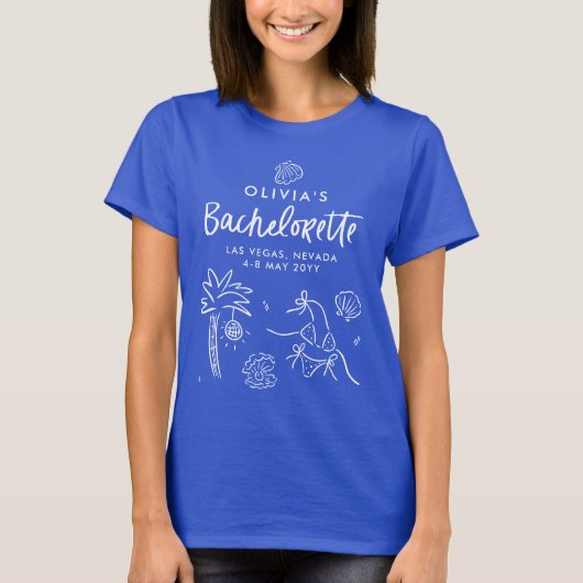 Whimsical hand getrokken toast op de kust t-shirt (Voorkant)