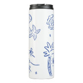 Whimsical hand getrokken toast op de kust thermosbeker (Achterkant)