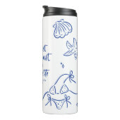 Whimsical hand getrokken toast op de kust thermosbeker (Geroteerd rechts)