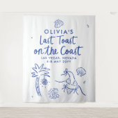 Whimsical hand getrokken toast op de kust wandkleed (Voorkant)
