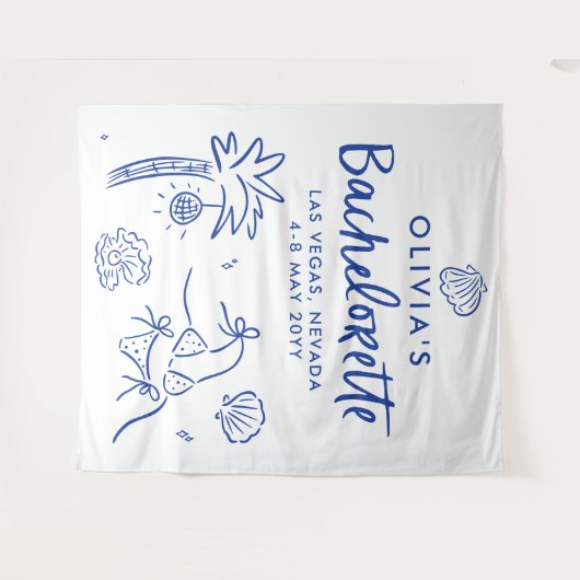 Whimsical hand getrokken toast op de kust wandkleed (Voorkant (horizontaal))