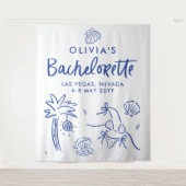 Whimsical hand getrokken toast op de kust wandkleed (Voorkant)