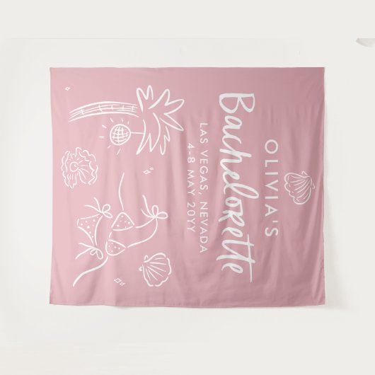 Whimsical hand getrokken toast op de kust wandkleed (Voorkant (horizontaal))