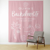 Whimsical hand getrokken toast op de kust wandkleed (In situ)