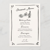 Whimsical Hand Getrokken Trouwen Dessert Menu (Voorkant)