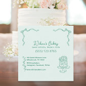 Whimsical Hand Getrokken Trouwtaart Bakary Busines Vierkante Visitekaartje