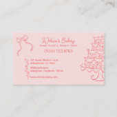 Whimsical Hand getrokken Trouwtaart Bakary Visitekaartje (Achterkant)