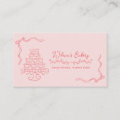 Whimsical Hand getrokken Trouwtaart Bakary Visitekaartje (Voorkant)