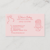 Whimsical Hand getrokken Trouwtaart Bakary Visitekaartje (Achterkant)