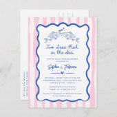 Whimsical Hand getrokken twee minder vissen in het Aankondigingskaart (Voorkant / Achterkant)