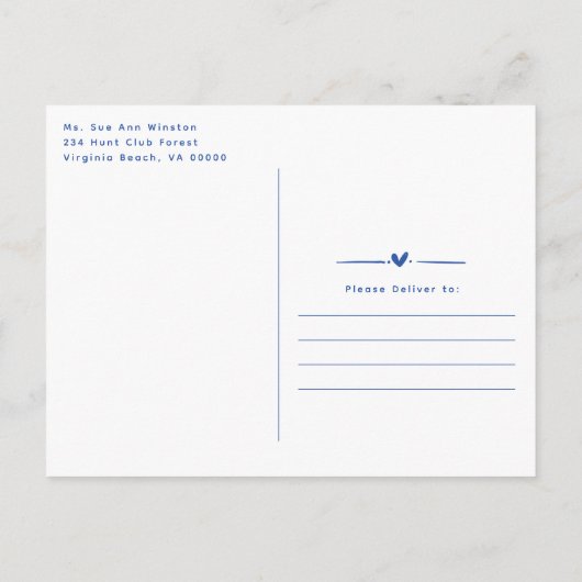 Whimsical Hand getrokken twee minder vissen in het Aankondigingskaart (Achterkant)