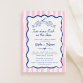 Whimsical Hand getrokken twee minder vissen in het Save The Date
