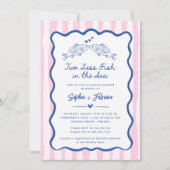 Whimsical Hand getrokken twee minder vissen in het Save The Date (Voorkant)