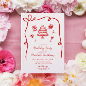 Whimsical Hand getrokken verjaardagsfeestje Kaart