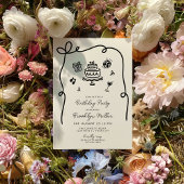 Whimsical Hand getrokken verjaardagsfeestje Kaart