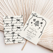 Whimsical Hand getrokken verjaardagsfeestje Kaart