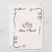 Whimsical Hand getrokken verlovingsfeest bruiloft Kaart (Achterkant)