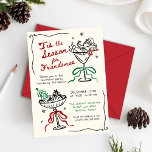 Whimsical Hand getrokken Vrienden als kerstfeest Kaart<br><div class="desc">Friendsmas Christmas Party Invitation Sjabloon grillige Hand getrokken feestelijke cocktail Xmas Holiday Invite.</div>