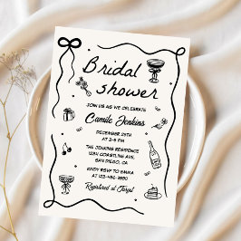 Whimsical Hand getrokken Vrijgezellenfeest Kaart