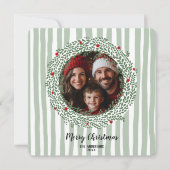 Whimsical Hand Getrokken Vrolijke Kerstkrans Foto Kaart (Voorkant)