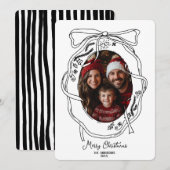 Whimsical Hand getrokken Vrolijke Kerstmis Familie Kaart (Voorkant / Achterkant)