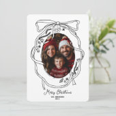 Whimsical Hand getrokken Vrolijke Kerstmis Familie Kaart (Staand voorkant)