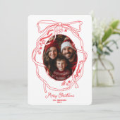 Whimsical Hand getrokken Vrolijke Kerstmis Familie Kaart (Staand voorkant)