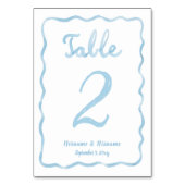 Whimsical Hand getrokken Wavy lichtblauw wit Kaart (Voorkant)