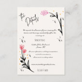 Whimsical Hand getrokken Wildflower bruiloft detai Informatiekaartje (Voorkant)