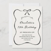 Whimsical Hand Getrokken Zwarte Boog Verjaardag Ui Kaart (Voorkant)