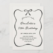 Whimsical Hand Getrokken Zwarte Boog Verjaardag Ui Kaart (Voorkant / Achterkant)