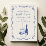 Whimsical Hand Lettered Geïllustreerd Diner Bruilo Kaart<br><div class="desc">Whimsical Hand Lettered Illustrated Dinner bruiloft uitnodiging</div>