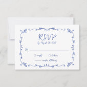 Whimsical Hand Lettered Geïllustreerd Diner Bruilo RSVP Kaartje (Voorkant)