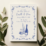 Whimsical Hand Lettered Illustrated Dinner Wedding Kaart<br><div class="desc">Whimsical Hand Lettered Illustrated Dinner Wedding Invitation</div>