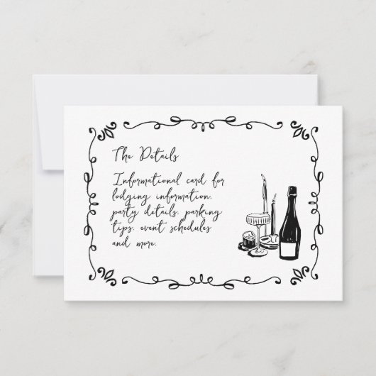 Whimsical Hand Lettered Illustrated Info Kaart (Voorkant)