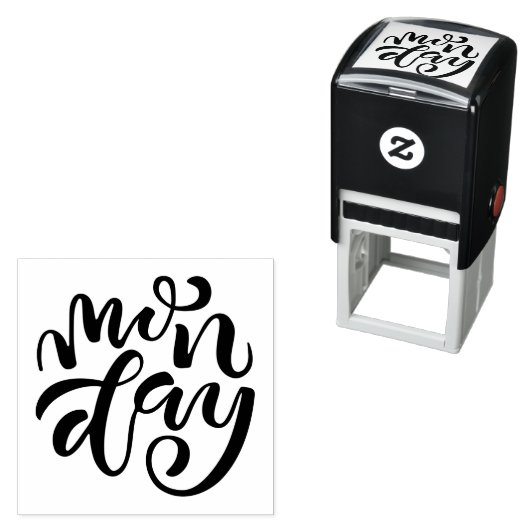 Whimsical Hand Lettered Maandag Script Zelfinktende Stempel (In situ)