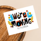 Whimsical Hand Lettered Nieuw Adres Post Kaart