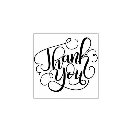 Whimsical Hand Lettered Thank You Script Rubberstempel (Afrduk)