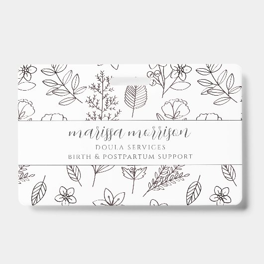 Whimsical-hand op roze vuilniszak badge (Voorkant)