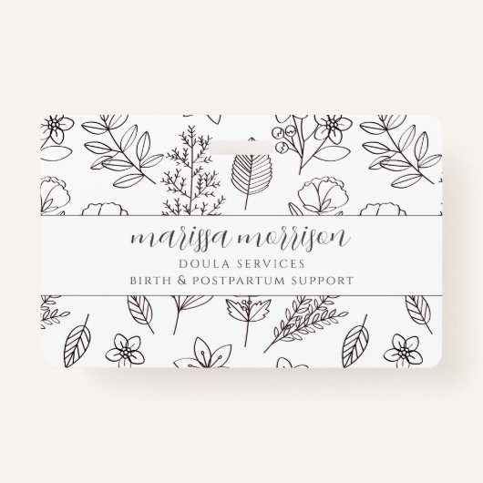 Whimsical-hand op roze vuilniszak badge (Voorkant)