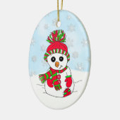 Whimsical Hand Tnowman Snowy Day Kerstmis Keramisch Ornament (Links)