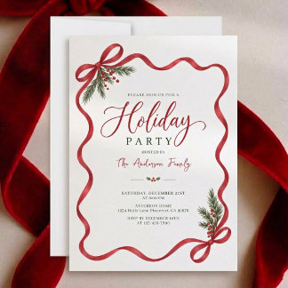 Whimsical Hand Written Script Christmas Party Kaart