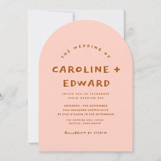 Whimsical handdrawn Bold colorful wedding  Kaart (Voorkant)