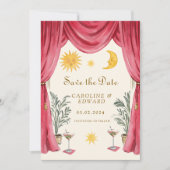 Whimsical handgeschilderd Hemels Volkshuwelijk Bew Save The Date (Voorkant)