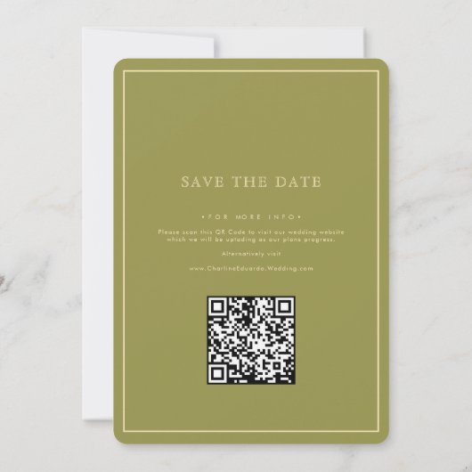 Whimsical handgeschilderd Hemelse Folk Wedding Save The Date (Achterkant)